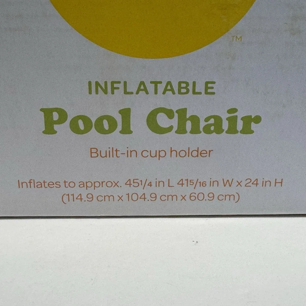 SUN SQUAD INFLATABLE CHAIR - INFLATABLE POOL FURNITURE 3ft 9in 180 LB CAPACITY